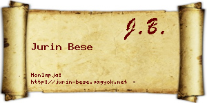Jurin Bese névjegykártya